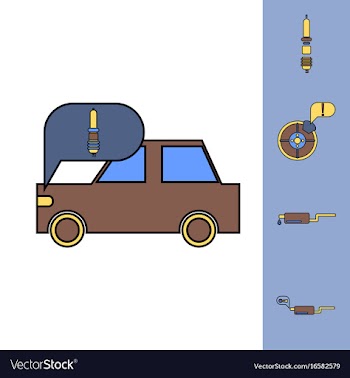 Collection of icons and car service equipment vector image