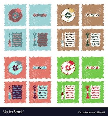 Collection of icons and car service tools in vector image