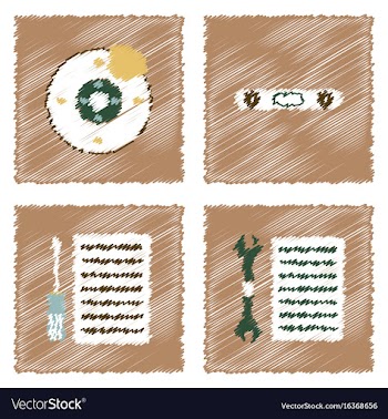 Collection of icons and car service tools in vector image