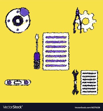 Collection of icons and car service tools in vector image