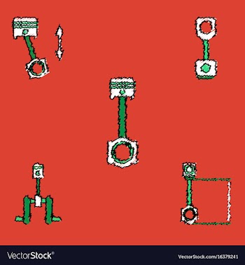 Collection of icons and car service tools in vector image