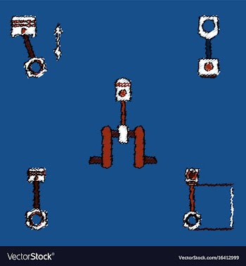Collection of icons and car service tools in vector image