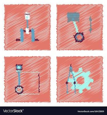 Collection of icons and car service tools in vector image