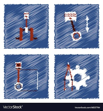 Collection of icons and car service tools in vector image