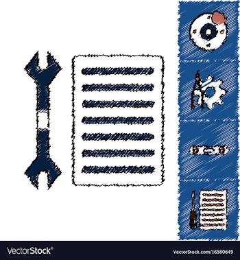 Collection of icons and car service tools in vector image
