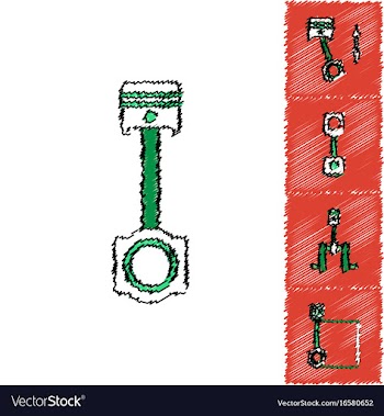 Collection of icons and car service tools in vector image
