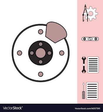 Collection of icons and car service tools vector image