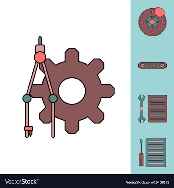 Collection of icons and car service tools vector image