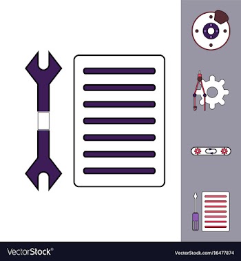 Collection of icons and car service tools vector image