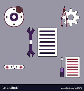 Collection of icons and car service tools vector image