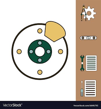 Collection of icons and car service tools vector image