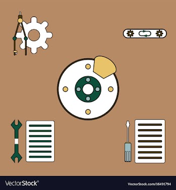 Collection of icons and car service tools vector image