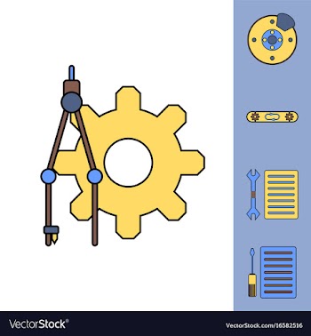 Collection of icons and car service tools vector image