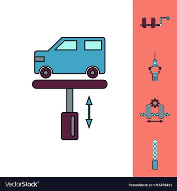 Collection of icons and car service vector image