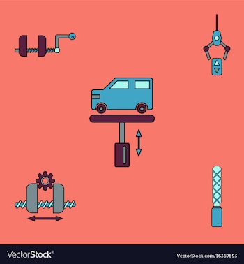 Collection of icons and car service vector image