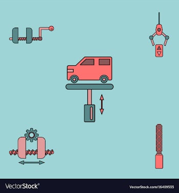 Collection of icons and car service vector image