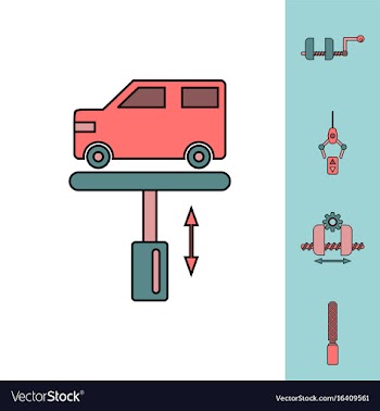 Collection of icons and car service vector image
