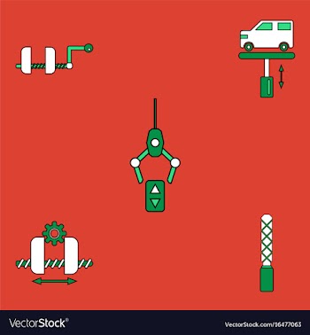 Collection of icons and car service vector image