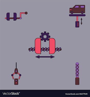 Collection of icons and car service vector image