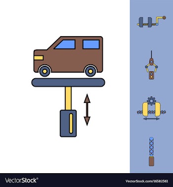 Collection of icons and car service vector image