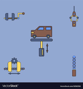Collection of icons and car service vector image