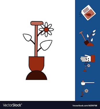 Collection of icons and care of plants vector image