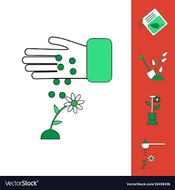 Collection of icons and care of plants vector image