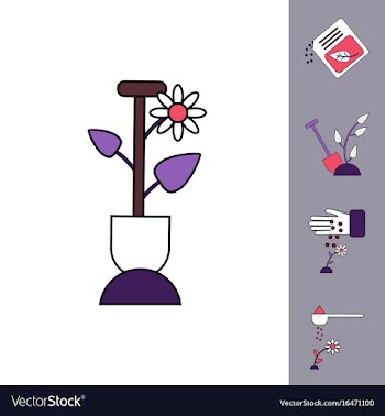 Collection of icons and care of plants vector image