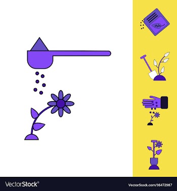 Collection of icons and care of plants vector image