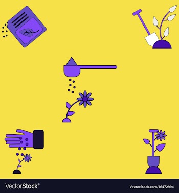 Collection of icons and care of plants vector image