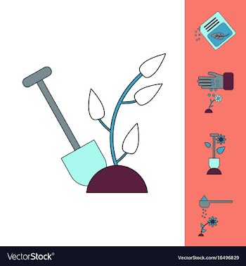 Collection of icons and care of plants vector image