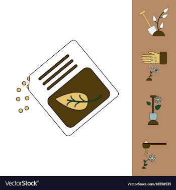 Collection of icons and care of plants vector image
