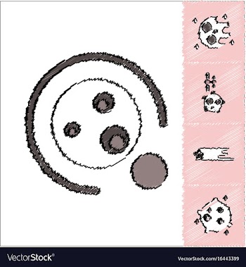 Collection of icons and cosmic bodies in stroke vector image