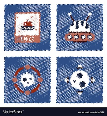 Collection of icons and cosmic bodies in stroke vector image