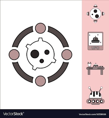 Collection of icons and cosmic bodies vector image
