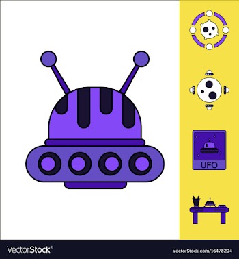 Collection of icons and cosmic bodies vector image