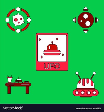 Collection of icons and cosmic bodies vector image