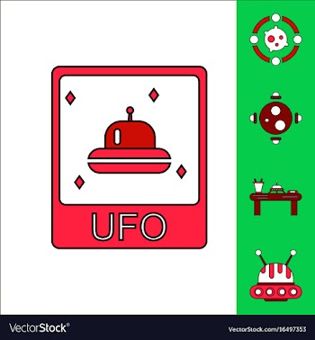Collection of icons and cosmic bodies vector image