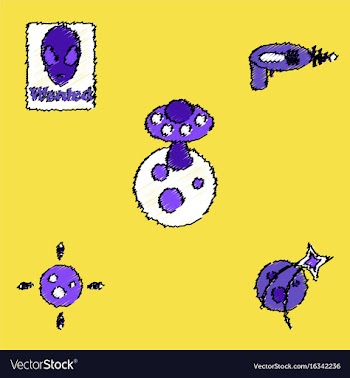 Collection of icons and cosmos concept in stroke vector image
