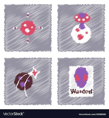 Collection of icons and cosmos concept in stroke vector image