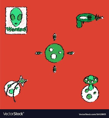 Collection of icons and cosmos concept in stroke vector image