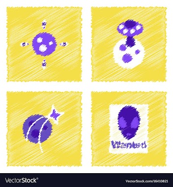 Collection of icons and cosmos concept in stroke vector image