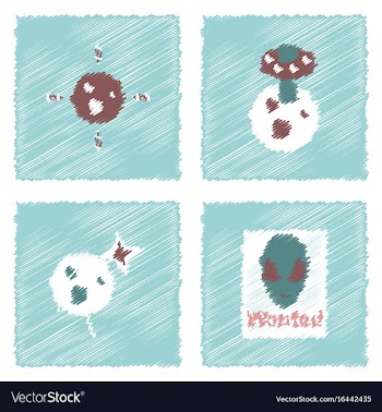 Collection of icons and cosmos concept in stroke vector image