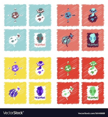 Collection of icons and cosmos concept in stroke vector image
