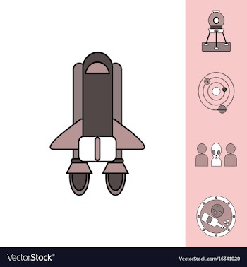 Collection of icons and cosmos concept vector image