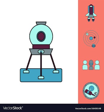 Collection of icons and cosmos concept vector image