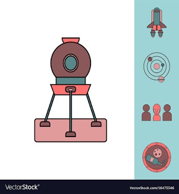 Collection of icons and cosmos concept vector image