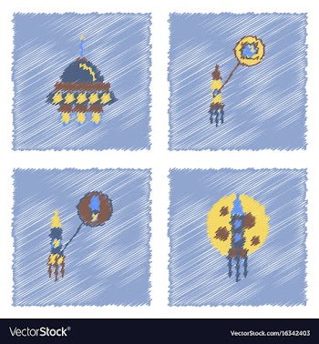 Collection of icons and cosmos technology in vector image