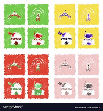 Collection of icons and cosmos technology in vector image