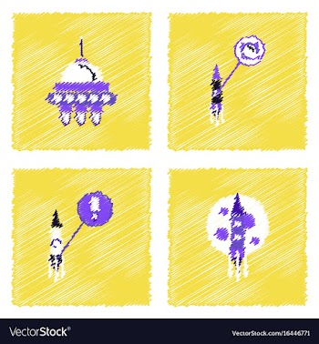 Collection of icons and cosmos technology in vector image